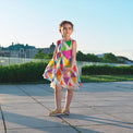 Girl wearing Anaario Rainbow Prism Dress
