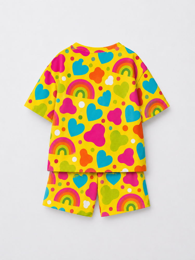 Boy wearing Anaario Rainbow Rush Co-ord Set