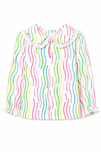 Girl wearing Anaario Rainbow Waves Night Suit