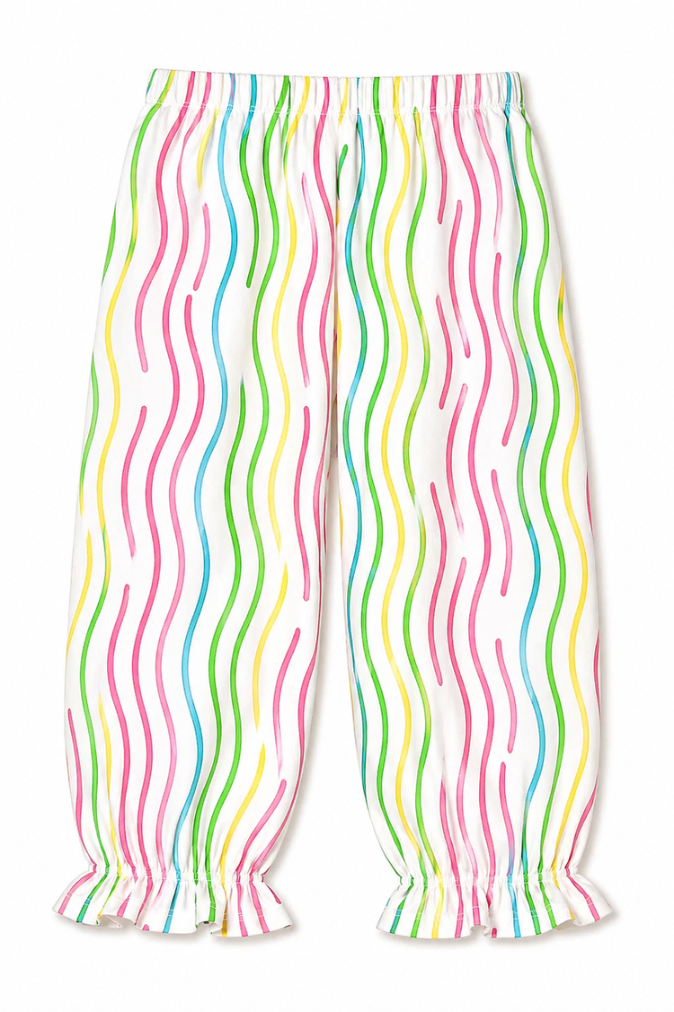 Girl wearing Anaario Rainbow Waves Night Suit