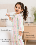 Girl wearing Anaario Rainbow Waves Night Suit