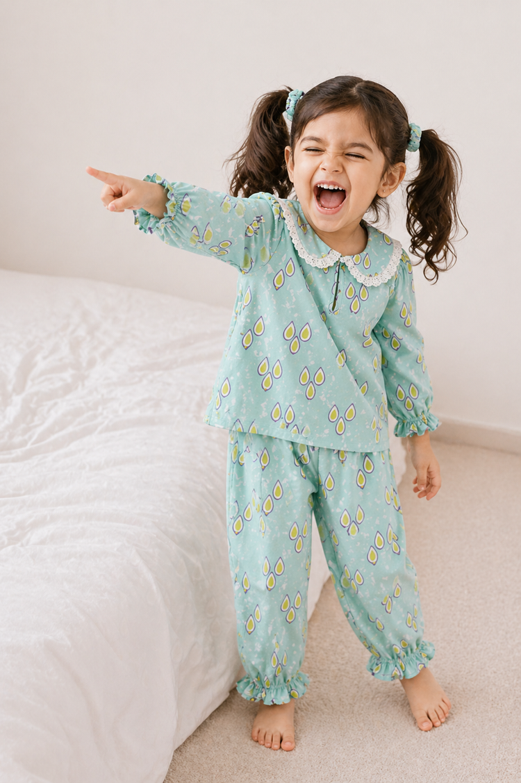 Girl wearing Anaario Raindrop Bliss Night Suit