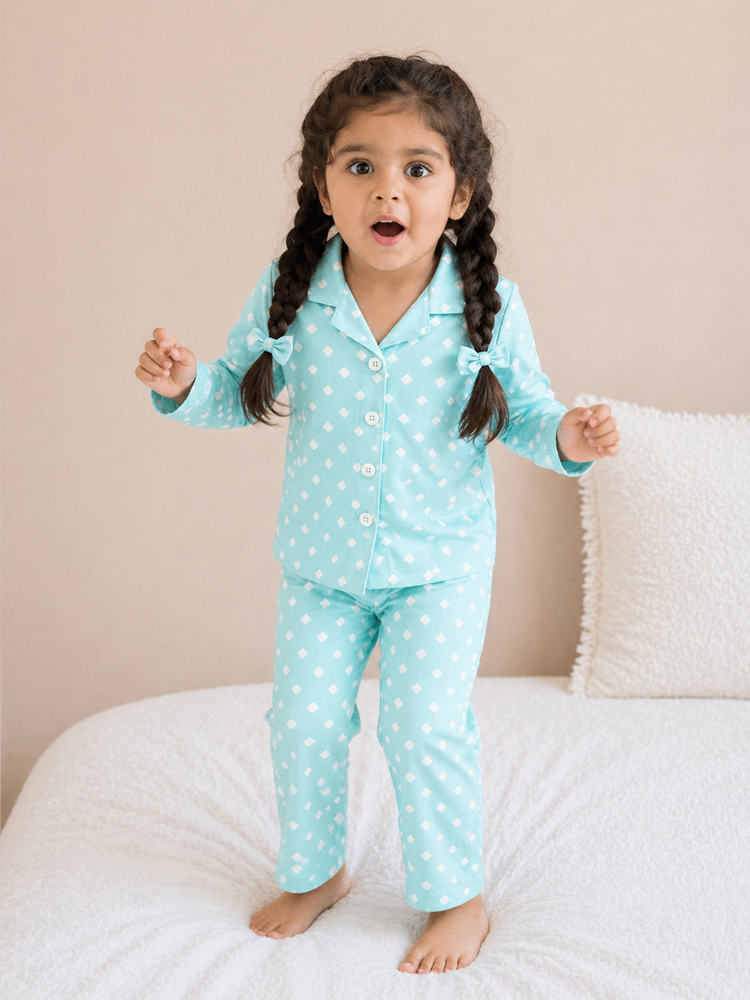 Boy wearing Anaario Rainy Dots Night Suit
