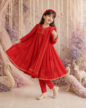 Anaario Red Anarkali Set, anarkali set for kids