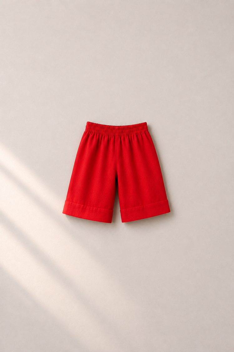Baby wearing Anaario Red Flamingo-Motif Baby Kurta Set, red kurta with flamingo motif, newborn to 24 months