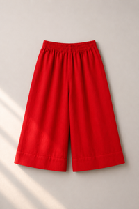 Red Flamingo-Motif Kurta Set - pants flat lay
