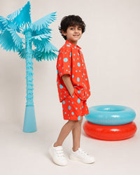 Anaario Red Polka Co-ord Set