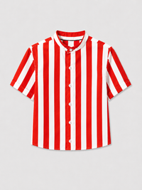 Boy wearing Anaario Red Stripe Shirt Set