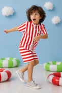 Anaario Red & White Stripe Co-ord Set