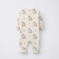 Rhino & Whale bamboo cotton baby sleepsuit — footed zip-front sleepsuit, onesie romper
