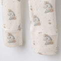 Rhino & Whale bamboo cotton baby sleepsuit — zip romper onesie detail
