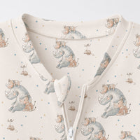 Rhino & Whale bamboo cotton baby sleepsuit — bamboo cotton onesie romper flatlay