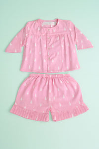 Pink and white Raindrops - Night Wear