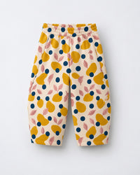 Mustard Lemons Hooded Barrel Pant Set flat lay by Anaario