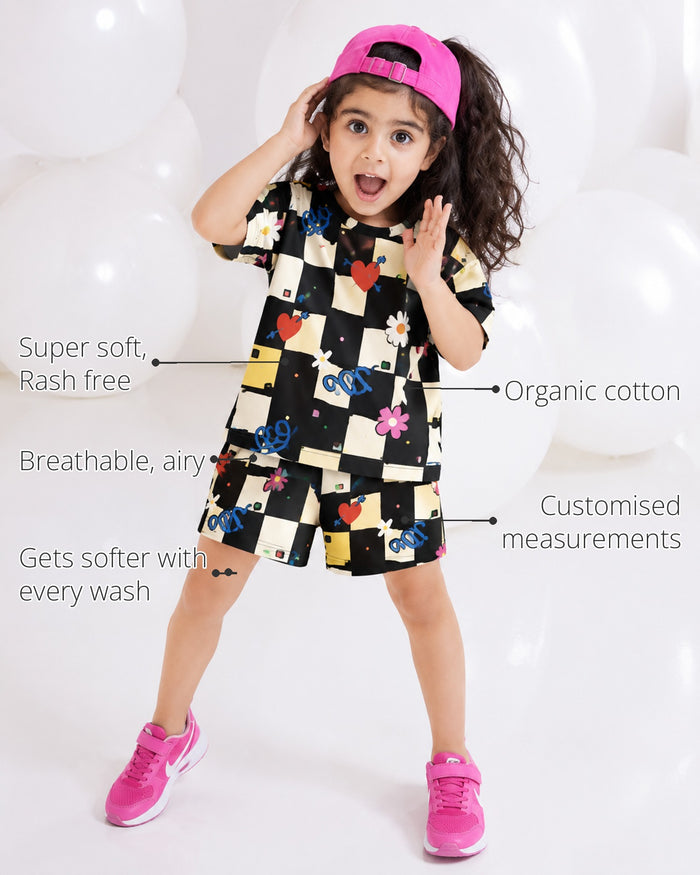 The Giggle & Go Girls' Shorts Set features