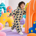 Beige Mammoth Hooded Barrel Pant Set on boy by Anaario – winter kidswear
