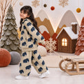 Beige Mammoth Hooded Barrel Pant Set on girl by Anaario – winter kidswear