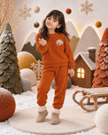 Rust Fish Fleece Set on child by Anaario – winter fleecewear