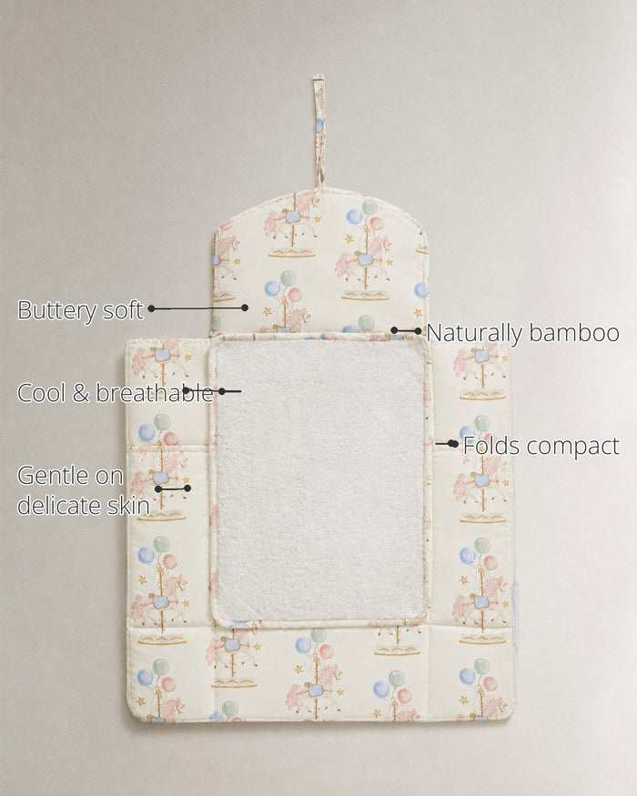 Carousel Bamboo Baby Changing Mat features