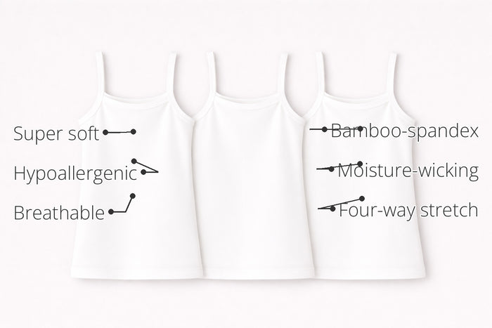 Girls Sleeveless Bamboo Vest (Pack of 3) features