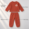 Rust Reindeer Fleece Set feature highlights by Anaario – super soft, warm cotton fleece, no lining