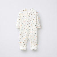 Sailboat & Friends bamboo cotton baby sleepsuit — two-way zip romper onesie