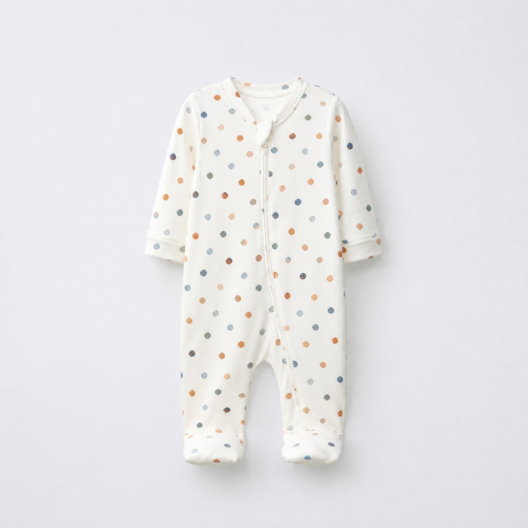Sailboat & Friends bamboo cotton baby sleepsuit — two-way zip romper onesie