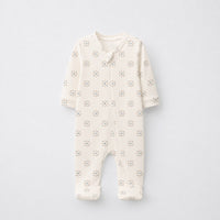Sailboat & Friends bamboo cotton baby sleepsuit — two-way zip romper onesie