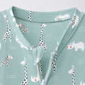 Sea-Green Animals bamboo cotton baby sleepsuit — bamboo cotton onesie romper flatlay