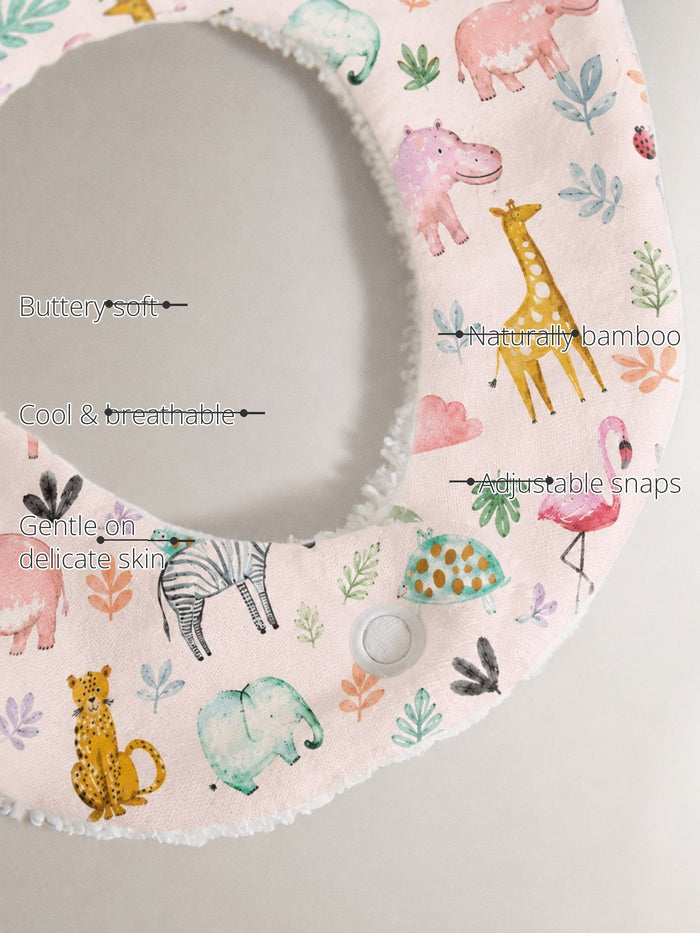 Hippopotamus Bamboo Baby Bib features
