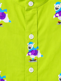 Boy wearing Anaario Skating Bear Shirt