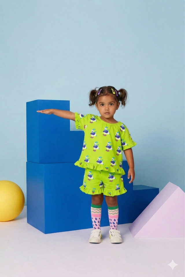 Girl wearing Anaario Skating Polar Bear Co-ord Set