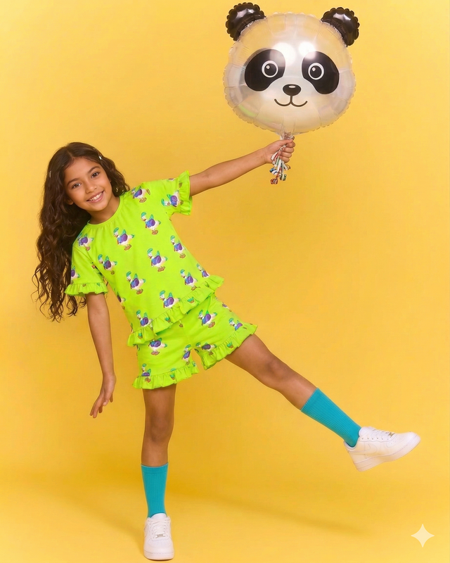 Girl wearing Anaario Skating Polar Bear Co-ord Set