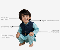 Anaario Sky Blue Moon-Star Boys' Waistcoat Set (Navy Waistcoat) key features