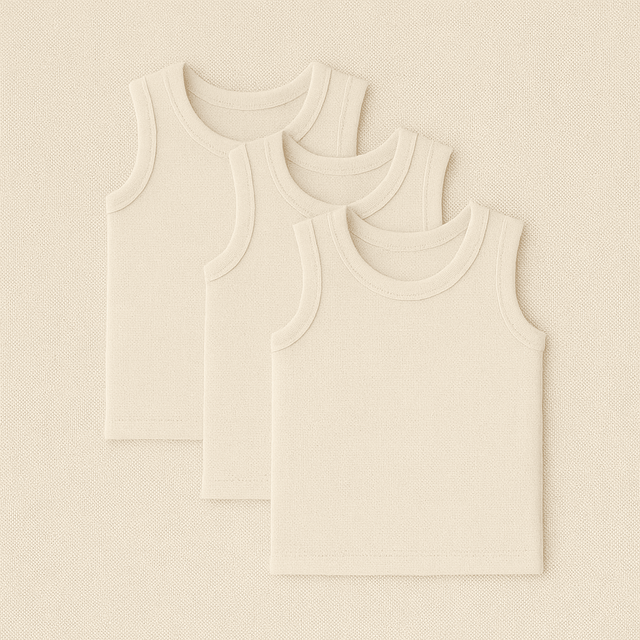 Anaario Baby Sleeveless Bamboo Vest pack of 3 soft bamboo-spandex innerwear, newborn to 24 months