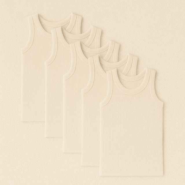 Anaario Baby Sleeveless Bamboo Vest pack of 5 soft bamboo-spandex innerwear, newborn to 24 months