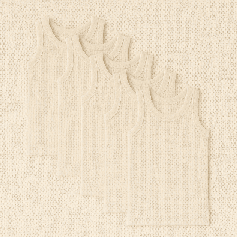 Anaario Baby Sleeveless Bamboo Vest pack of 5 soft bamboo-spandex innerwear, newborn to 24 months