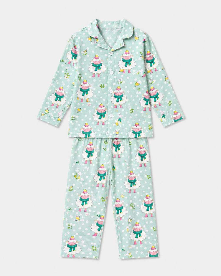 Girl wearing Anaario Snowy Sheep Night Suit