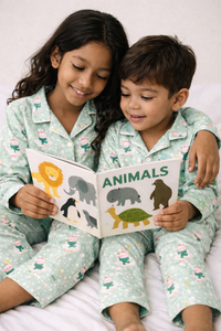 Girl wearing Anaario Snowy Sheep Night Suit