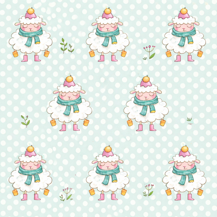Girl wearing Anaario Snowy Sheep Night Suit