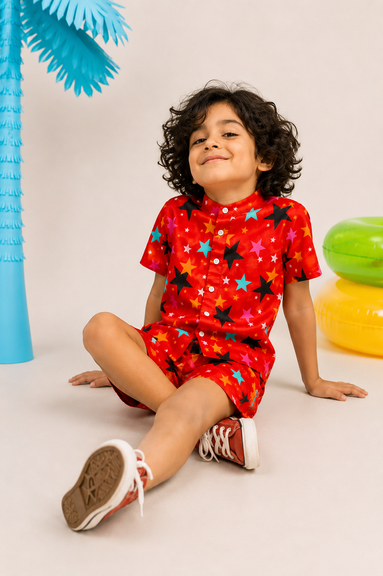 Boy wearing Anaario Star Pop Shorts