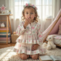 Girl wearing Anaario Starry Dot Ruffle Dress