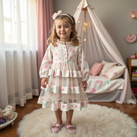 Girl wearing Anaario Starry Dot Ruffle Dress