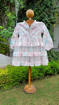 Girl wearing Anaario Starry Dot Ruffle Dress