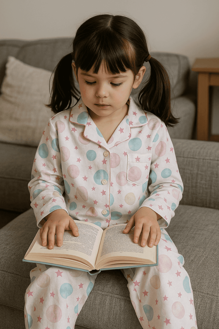 Girl wearing Anaario Starry Dots Pajama Set