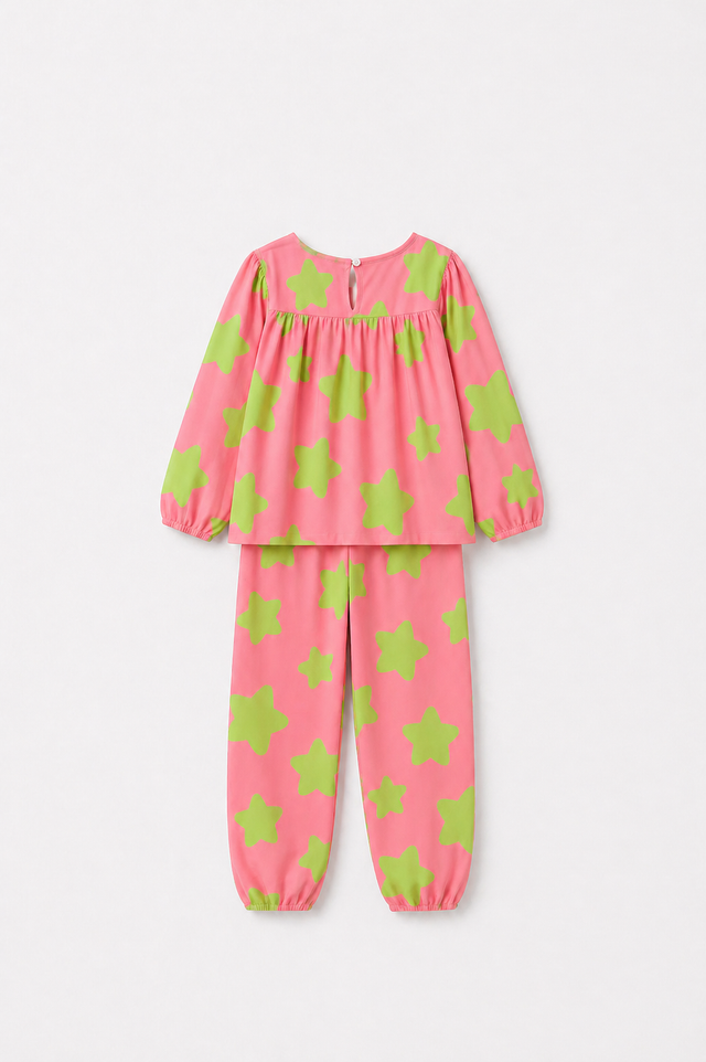 Girl wearing Anaario Starry Dreams Night Suit