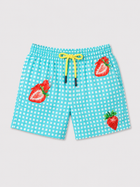 Boy wearing Anaario Strawberry Aqua Shorts