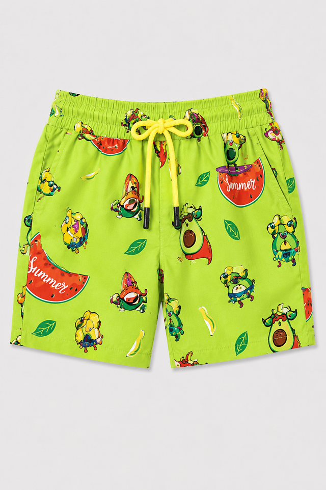 Boy wearing Anaario Summer Avocado Shorts