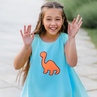 Girl wearing Anaario Sweet Summer Daze Dress, Aqua Magic Print