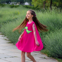 Girl wearing Anaario Sweet Summer Daze Dress, Aqua Magic Print